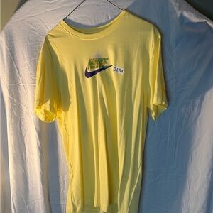 Nike Vibrant Yellow Tee with Multicolor Logo